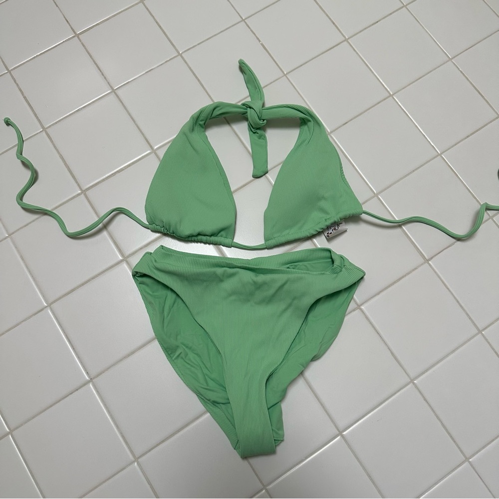 BECCA Swim Green Bikini, size S